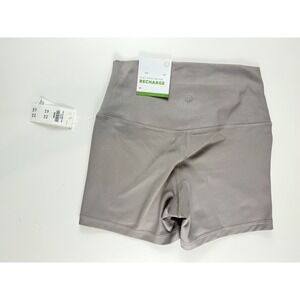 Gilly Hicks Active Recharge High Rise Bike Shorts Taupe Gray Womens Medium NWT